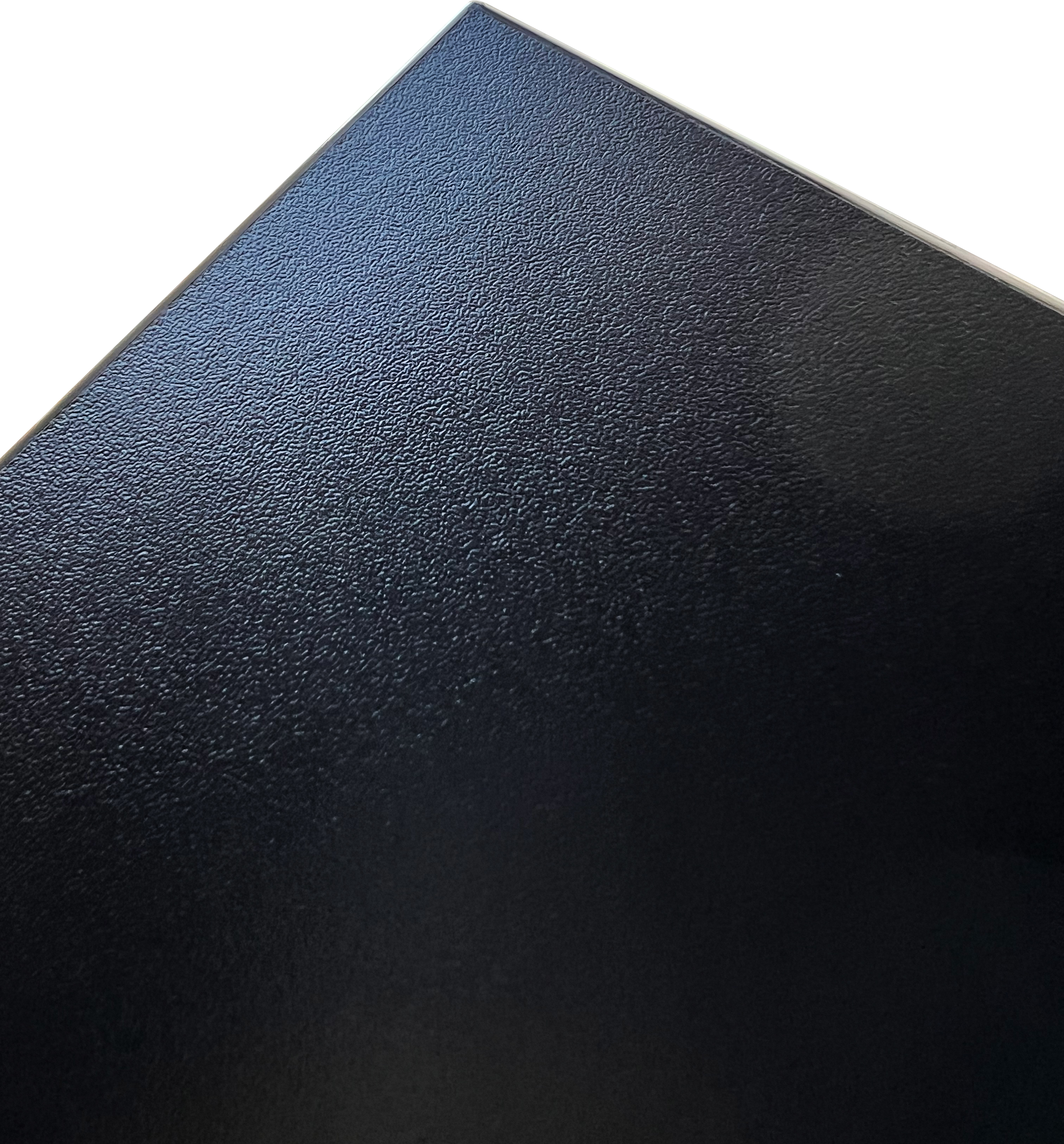 Bild zeigt optische Nullfuge an schwarzer Dekorspanplatte.